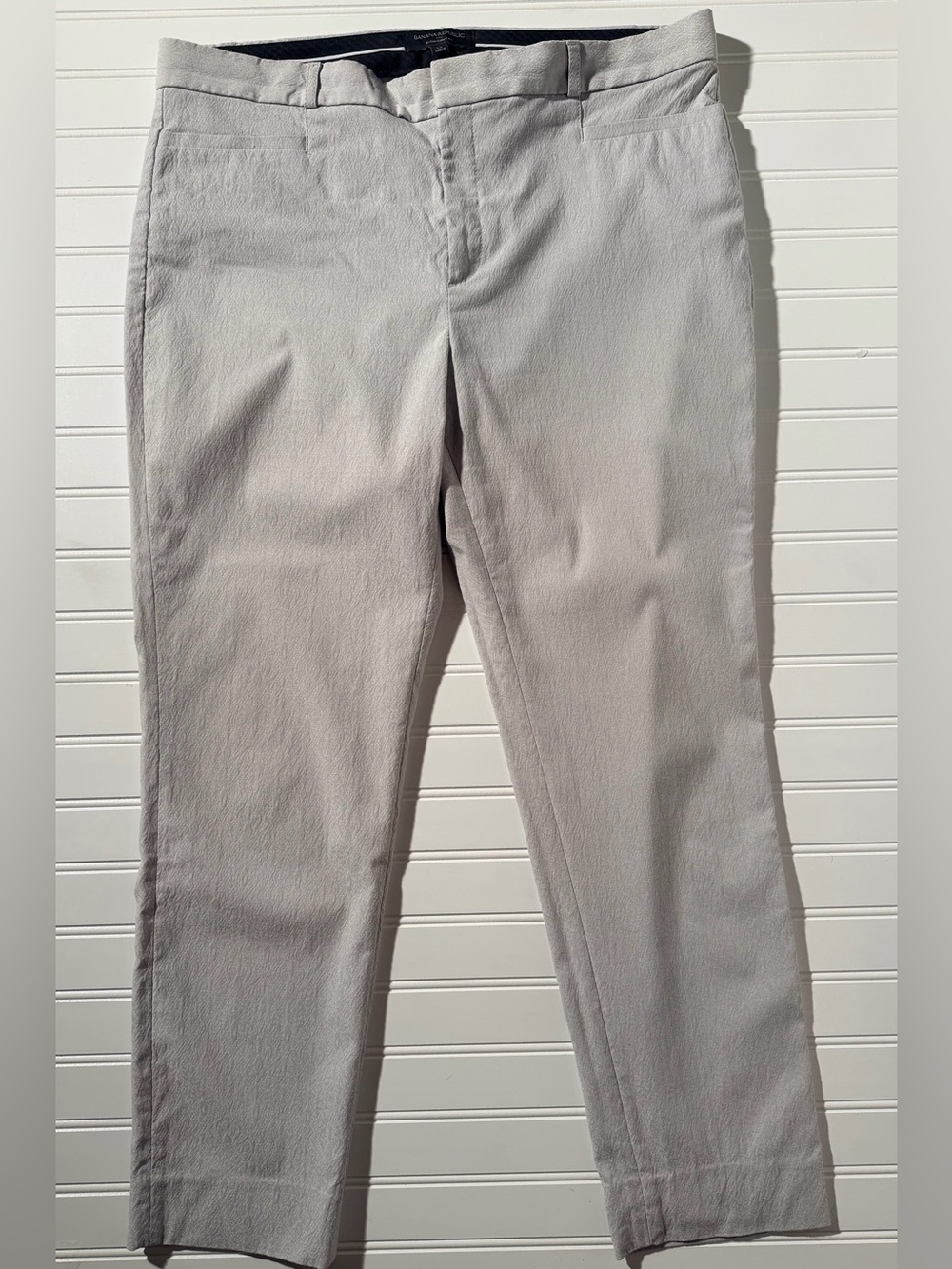 Banana Republic Sloan Curvy Gray Textured Trousers Buisness Casual Size 14